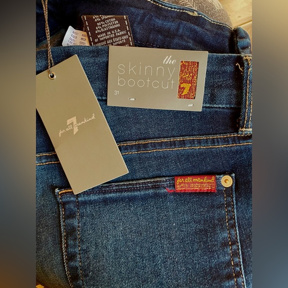 NWT Women’s 7 For All Mankind Jeans The Skinny Bootcut Dark blue size 31 - Picture 9 of 11